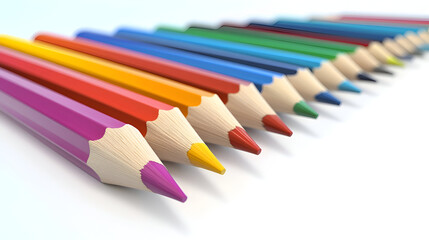 Fototapeta premium colored pencils on white background