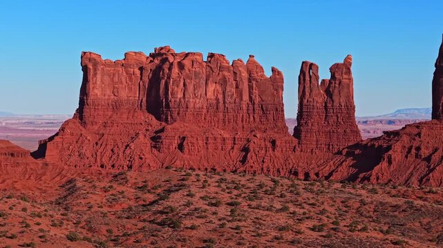 Aerial Sunset View of North Monument Valley Arizona