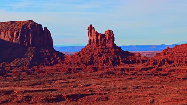 Aerial Sunset View of North Monument Valley Arizona