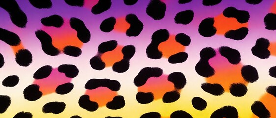 Obraz premium Vibrant leopard print pattern with a colorful gradient background