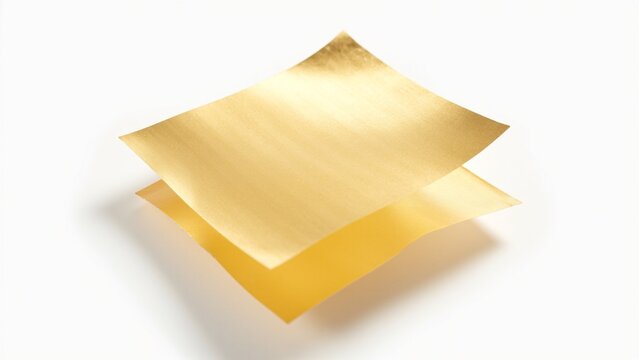Isolated 24k Edible Gold Leaf Sheets on Pure White Background