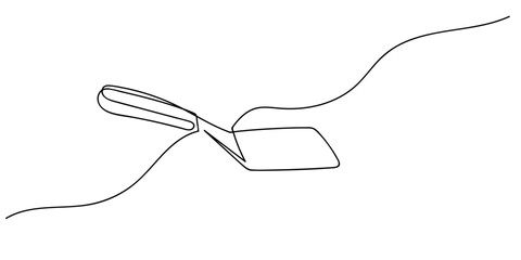 Obraz premium spatula One continuous line drawing. simple linear style Doodle Editable stroke.