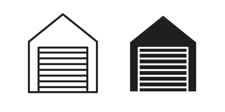 Garage icon collection on white background. Vector icon art.