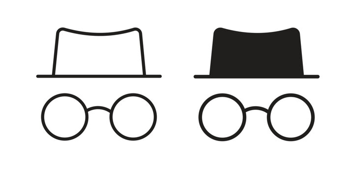Incognito icon collection on white background. Vector icon art.