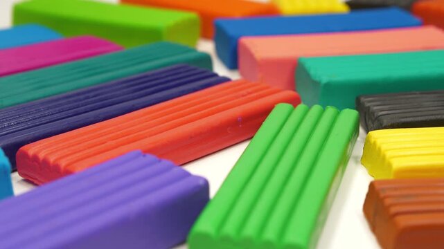 Fun clay pieces ready for molding into colorful shapes, inspiring artistic and imaginative play