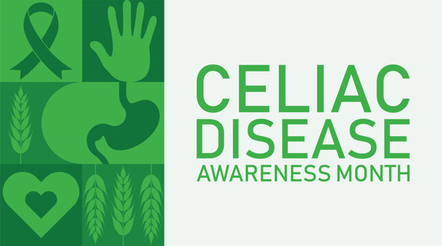 Celiac Disease Awareness Month &mdash; Green Ribbon Health Awareness Vector Design