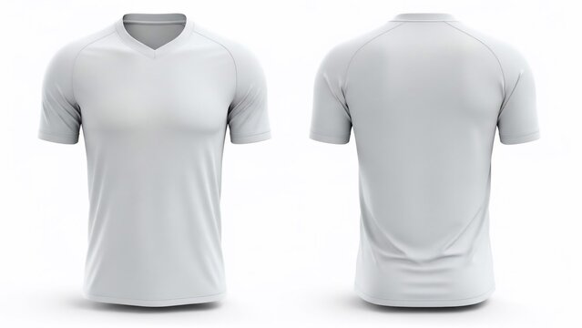 Plain White T-Shirt Mockup Front and Back View.