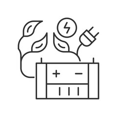 Fototapeta premium Eco Battery Icon - Charging Plug Icon