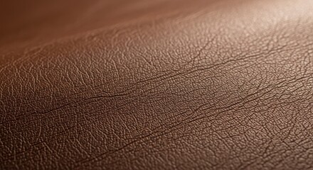 Fototapeta premium A close-up view of a brown leather texture with natural wrinkles and creases