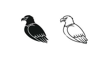 Fototapeta premium Eagle Illustrations Bold Black White Bird Art Vector