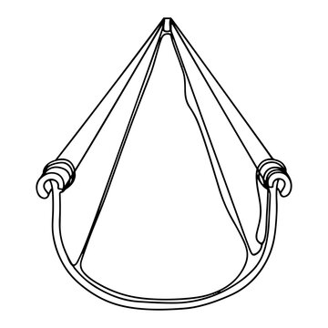 Single line drawing of an industrial lifting sling or webbing strap for heavy loads