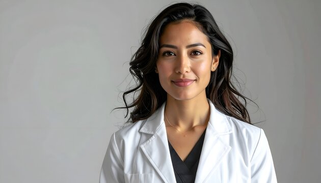 Confident brunette doctor portrait
