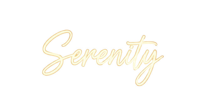 Elegant Gold Script Word Serenity