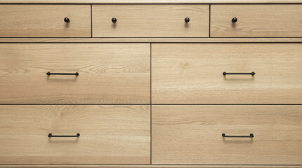 Neutral stain color on wooden white oak cabinetry with rift, plain and quarter sawn grain patterns 