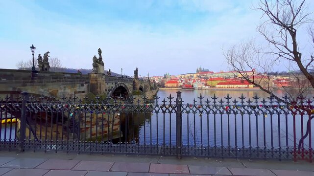 Vltava River and Charles Bridge, Prague, Czech Republic