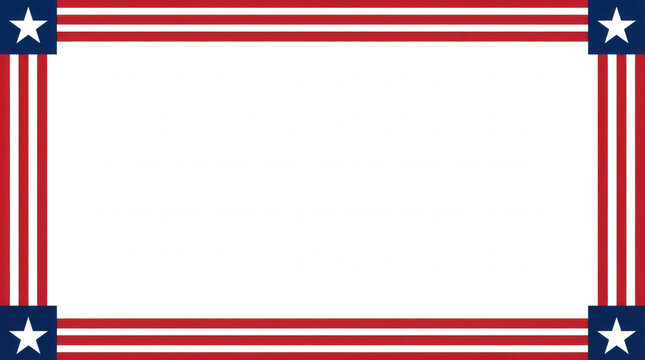 Patriotic frame with stars and stripes border ideal for fourth of july and memorial day designs
