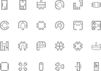 Obraz premium A collection of various technical icons on a clean white background