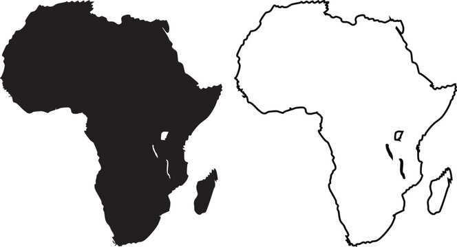 Black silhouette of a cat and mouse facing each other minimalist monochrome