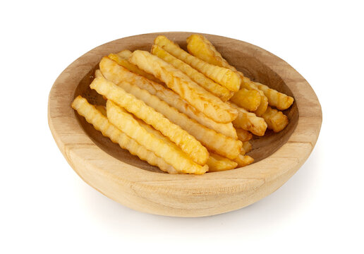 Potatoes fried in oil, homemade french fries