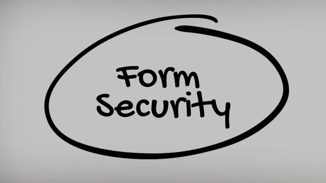 Form Security Hand Writing Text on Glass Screen