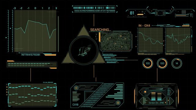 Animated display with a system of operations for searching