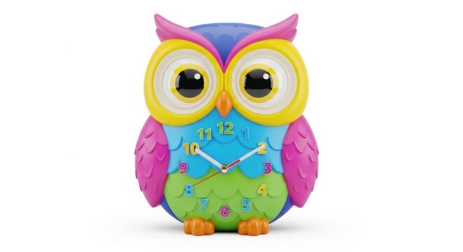 Colorful Owl Children's Clock