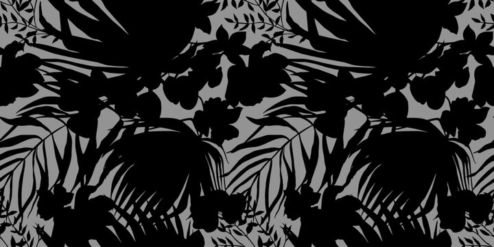 modern tropical pattern with bushes in practical unisex shades on vector for surface and fabric design