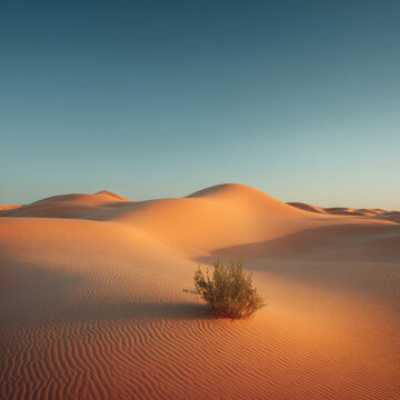 breathtaking view of expansive desert dune field in niger illuminated by clear blue light