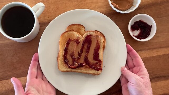 Serving Peanut Butter and Jelly Toast