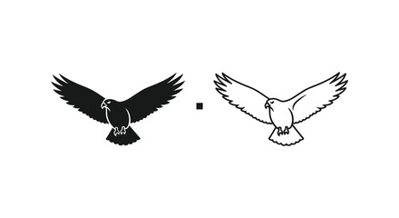 Obraz premium Black White Eagle Symbols Design Meaning Vector