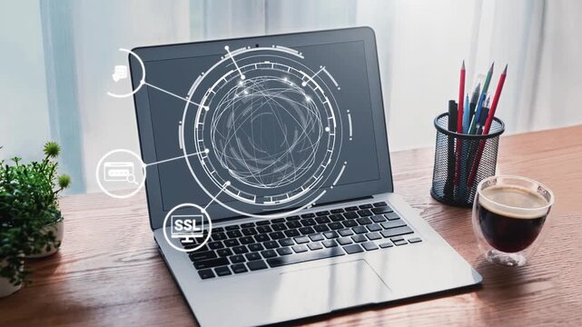 Data privacy and cyber security icons show encryption, data privacy safeguards, and cyber security defense. Data privacy ensures cyber security protection and access control. Gist