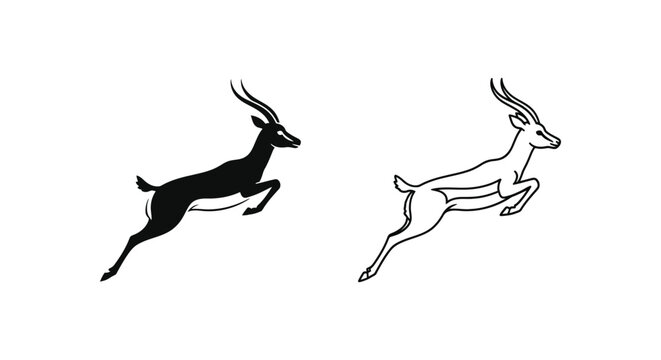 Antelope Art Prints Unique Animal Sketches Design Vector