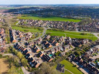 Aerial view of Great Ashby and St. Nicholas areas of Stevenage city in England