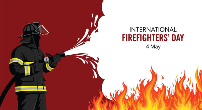 National firefighters day illustration courage sacrifice and protecting communities
