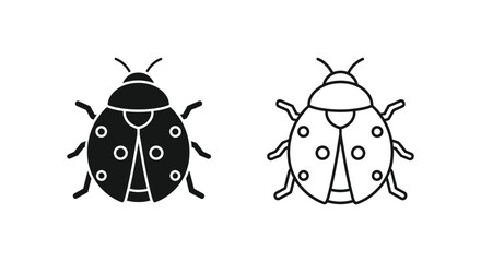 Fototapeta premium Ladybugs Design Classic vs Modern Iconic Symbols Vector