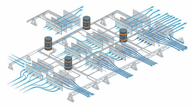 Industrial infrastructure pipeline system diagram.