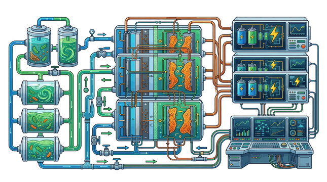 A complex electronic circuit board design.