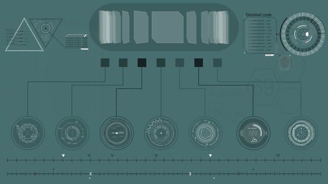 Animated high-tech interface depicting a database of personal information