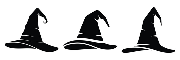 witch hat silhouette set vector illustration © Bina