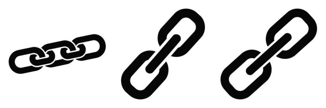 chains silhouette set vector illustration
