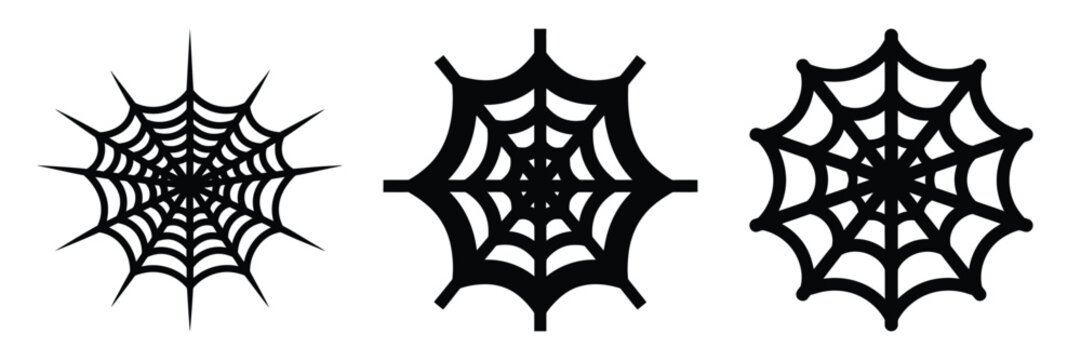 cobweb silhouette set vector illustration