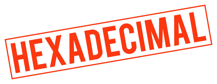 Red hexadecimal stamp on transparent background