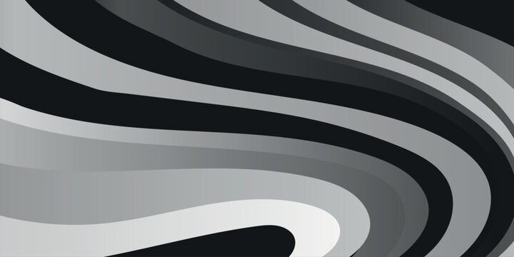 Abstract grayscale wavy stripes create a dynamic and modern background pattern