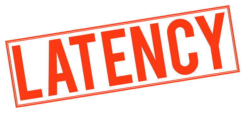 Red latency stamp on transparent background