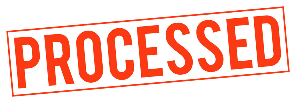 Large red processed stamp on transparent background