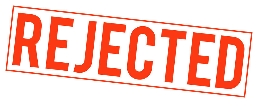 Large red rejected stamp on transparent background