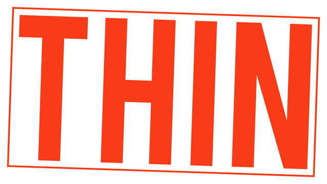 Large red thin text in a rectangular box on transparent background