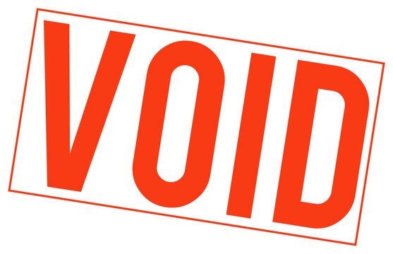 Large red void stamp on transparent background