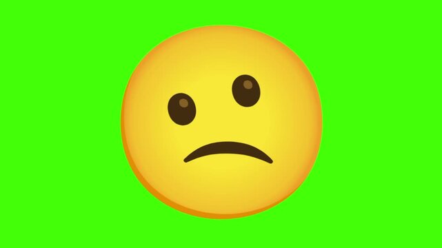 Confused face emoji on green screen