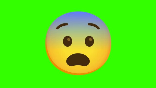 Shock face on green background